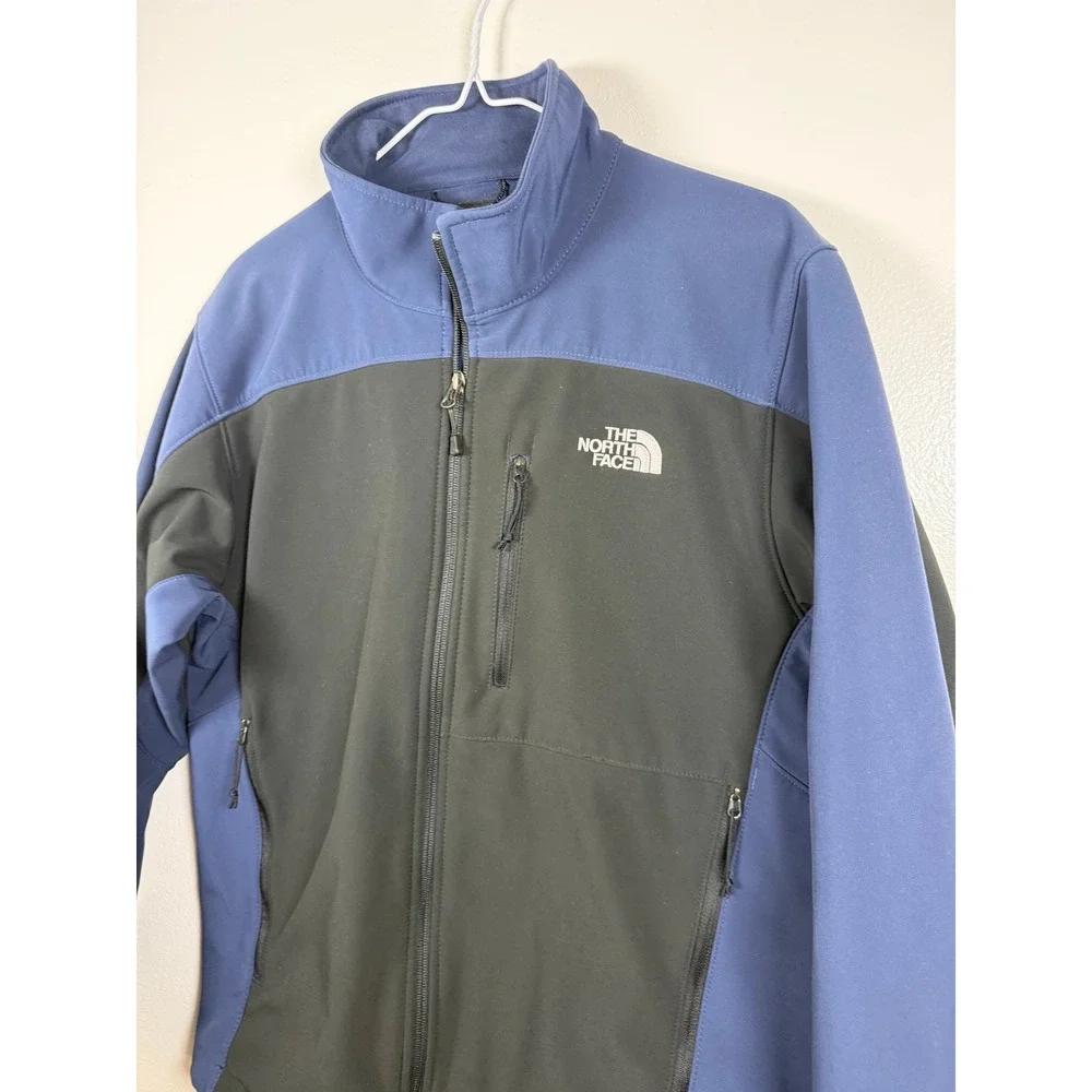 The North Face Mens Softshell Jacket‎ Blue Black Full Zip As Is Size M
